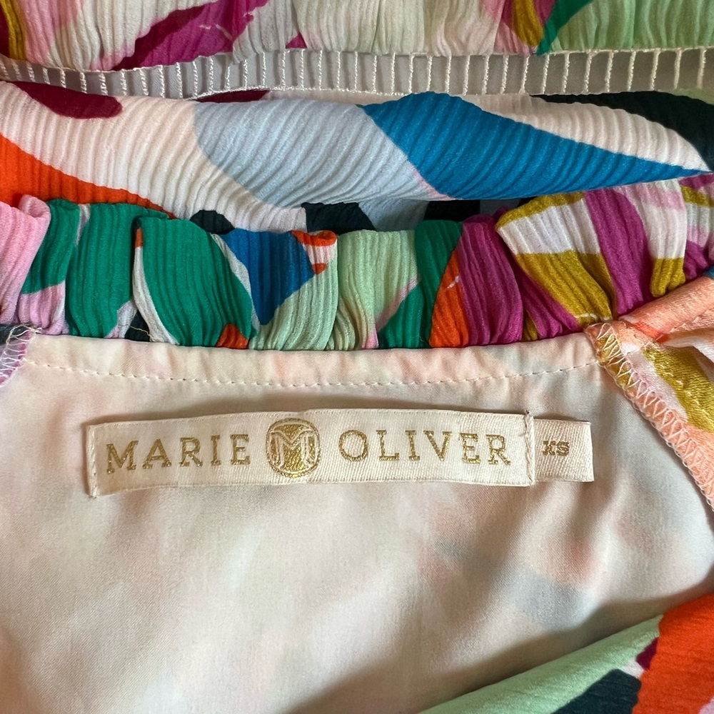 Marie Oliver Silk Frida Mini Dress Flutter Sleeve Tropical Print Multico… - Picture 10 of 12